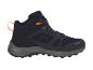 Chaussures de randonnée hautes, bleu marine et noir.
