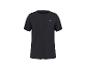 T-shirt de sport noir à manches courtes et col rond.