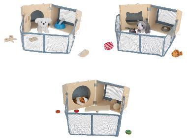 LUPILU® Maison de jeu en bois avec chien / chat ou cochon d’Inde