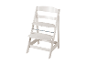 Chaise haute en bois blanc pour enfants.