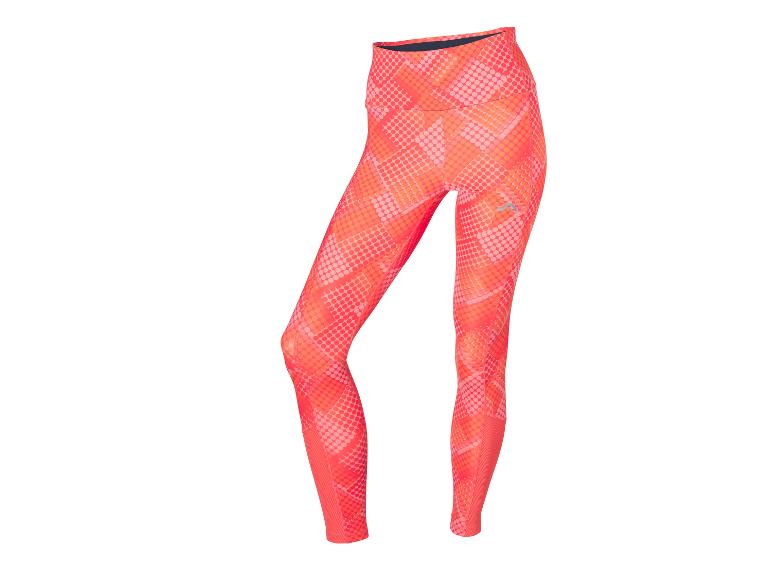 Dames sportlegging met oranje-roze stippenpatroon