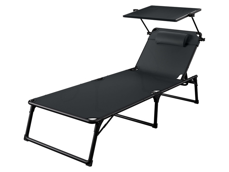 Aller en mode plein écran LIVARNO home Chaise longue en aluminium »Houston«, avec pare-soleil, pliable - Photo 1