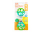 Een groene Oball Shaker™ rammelaar met kralen voor baby's.