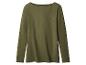 Groene damestop met lange mouwen en boothals