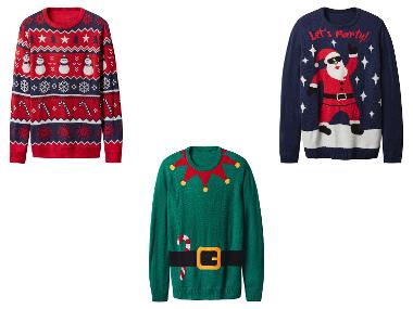 ESMARA MEN Pull de Noël avec lumières LED et/ou effets musicaux pour hommes