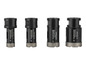 Vier Parkside boorkoppen met diamantpunten: 18mm, 22mm, 27mm en 35mm.