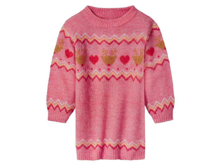 Roze trui met rendier- en hartenpatroon