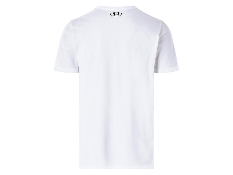 T-shirt blanc à manches courtes avec un petit logo noir à l'arrière du cou