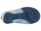 La semelle bleue d'une paire de baskets Ludi, fabriquées en Italie.