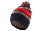 Gestreept gebreide muts met pompon