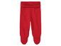 Rode baby leggings met voetjes.
