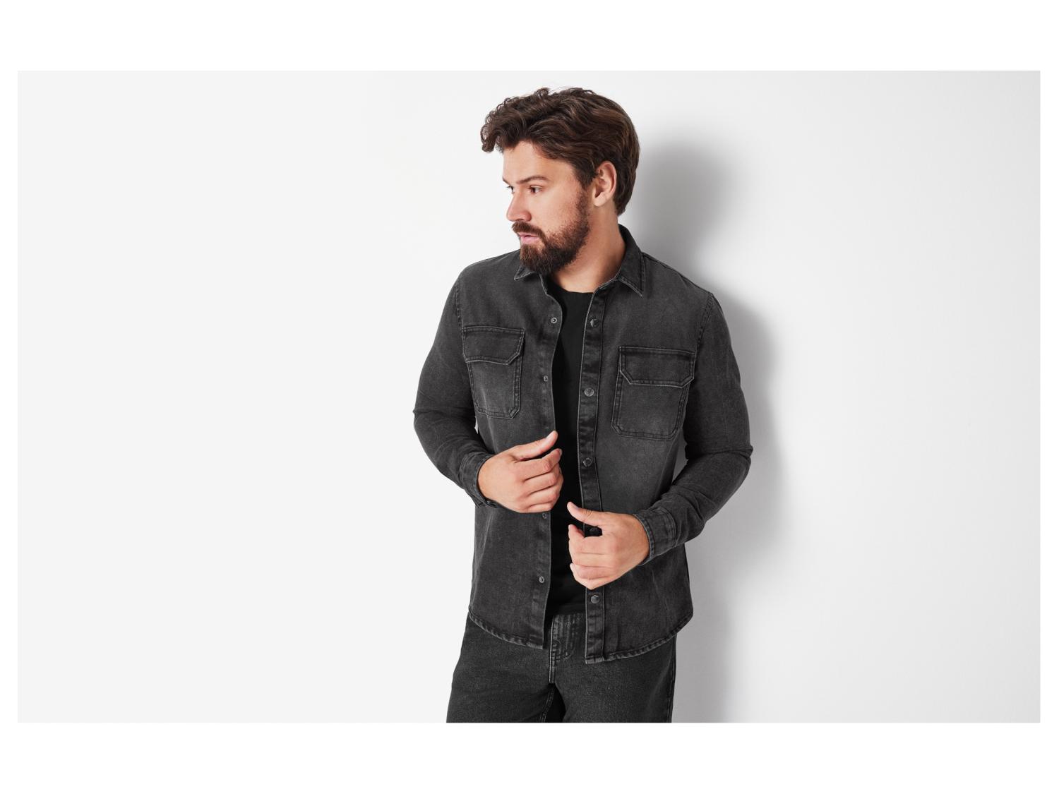 Veste En Jean Homme Décontractée - Slim Fit Coton Délavé Rétro, Manteau Classique Bleu Noir