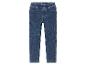 Een paar blauwe jeans leggings.