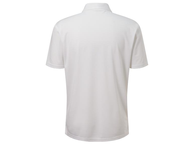 Polo blanc à manches courtes, vue arrière.