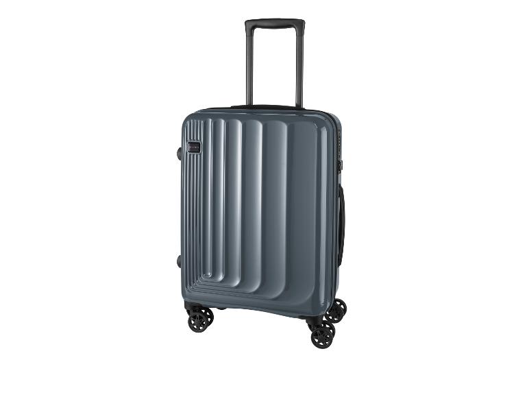 Une valise grise à roulettes de Topmove.