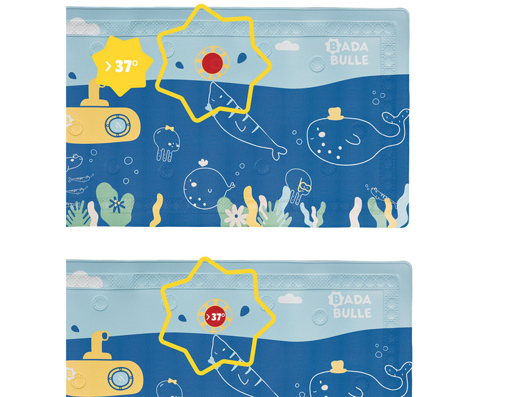Ga naar volledige schermweergave: Badabulle Badmat met thermometer »zeedieren«, 70 x 40 cm - afbeelding 4