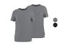 Lot de deux t-shirts gris et noir pour hommes, avec des échantillons de couleur.