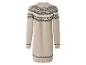 Beige gebreide jurk met lange mouwen en Noorse print