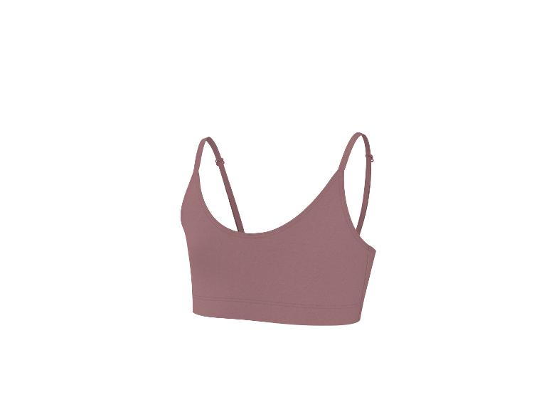Dames mauve sport crop top met dunne bandjes.