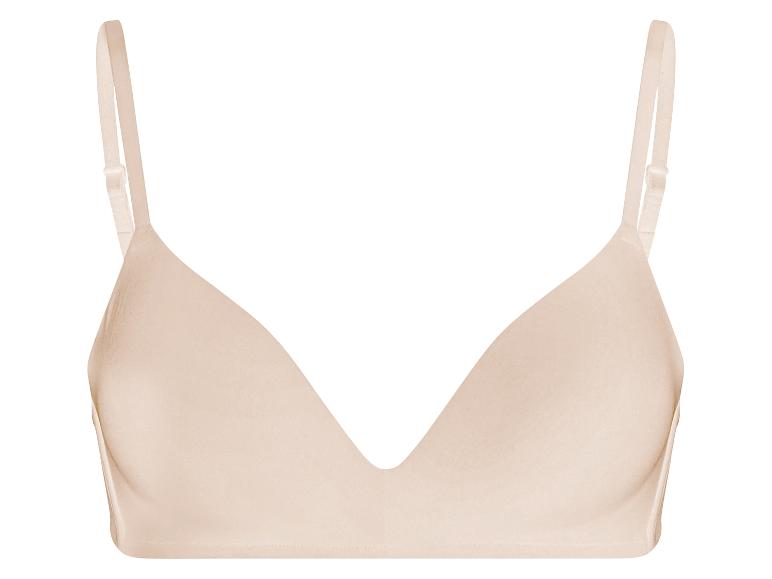 Soutien-gorge beige avec de fines bretelles.