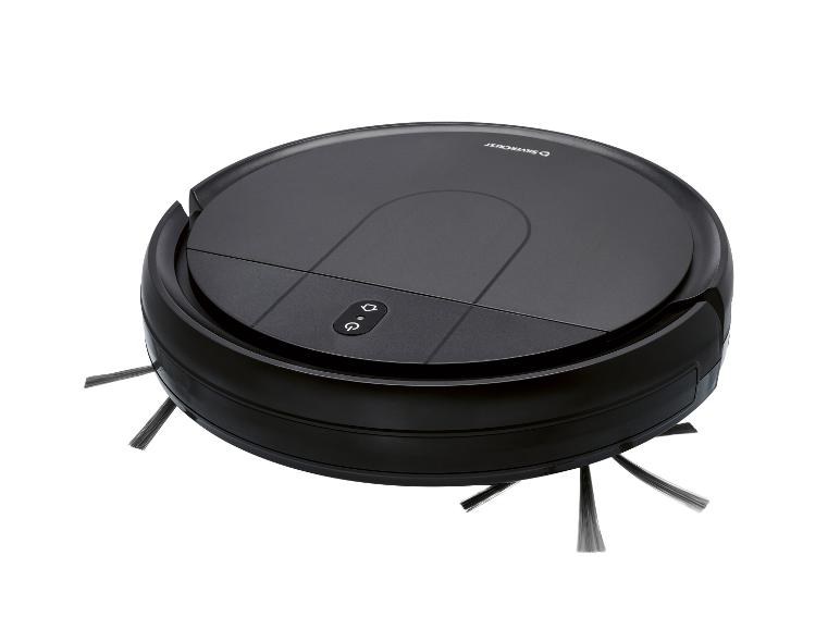 Silvercrest robotstofzuiger in het zwart met zijborstels