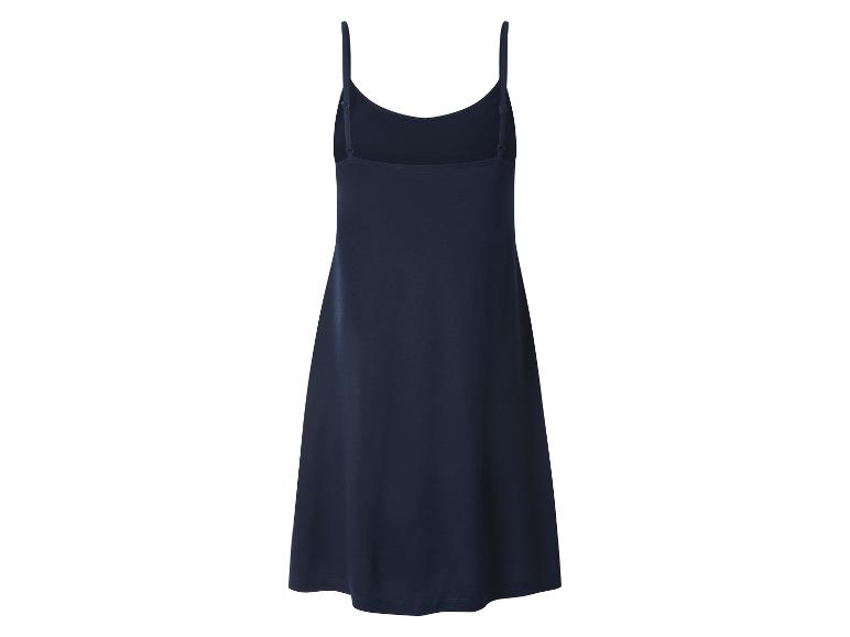 Robe nuisette bleu marine à fines bretelles réglables, vue de dos.