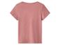Effen roze T-shirt met korte mouwen, achteraanzicht