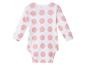Witte baby romper met lange mouwen en roze stippen