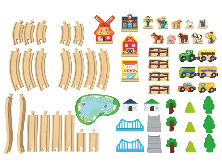Ga naar volledige schermweergave: Playtive Houten spoorweg stad of boerderij - afbeelding 5