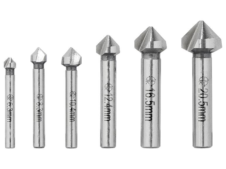 Set van 6 verzinkboren in verschillende maten