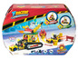 Ensemble de jeu T-Racers Turbo Crane Challenge avec voiture, grue et accessoires.