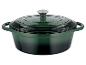 Groene gietijzeren pan SilverCrest met deksel.