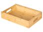 Plateau de service rectangulaire en bois clair avec poignées