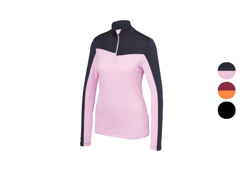 Roze en zwart sportshirt met rits, met getoonde kleuropties.