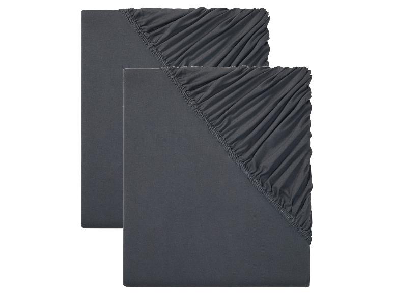 Deux protège-matelas gris foncé.