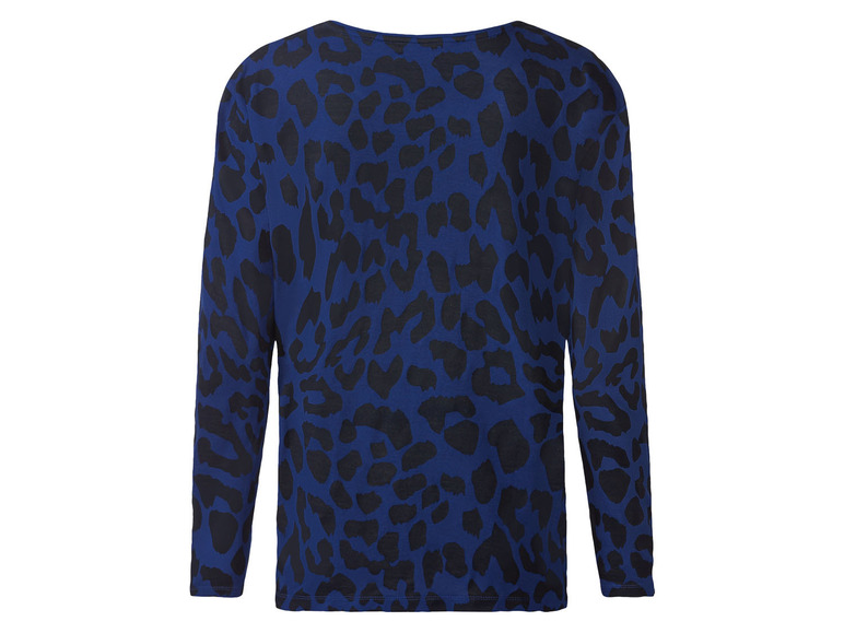 Blauw T-shirt met luipaardprint.