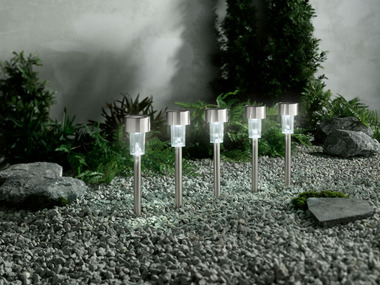 LIVARNO home Ledsolarlampen, set van 5, hoogte 36 cm