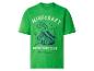 T-shirt vert à manches courtes avec imprimé graphique sur le thème de Minecraft.