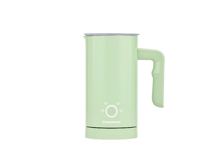 Een groene melkopschuimer van SilverCrest.