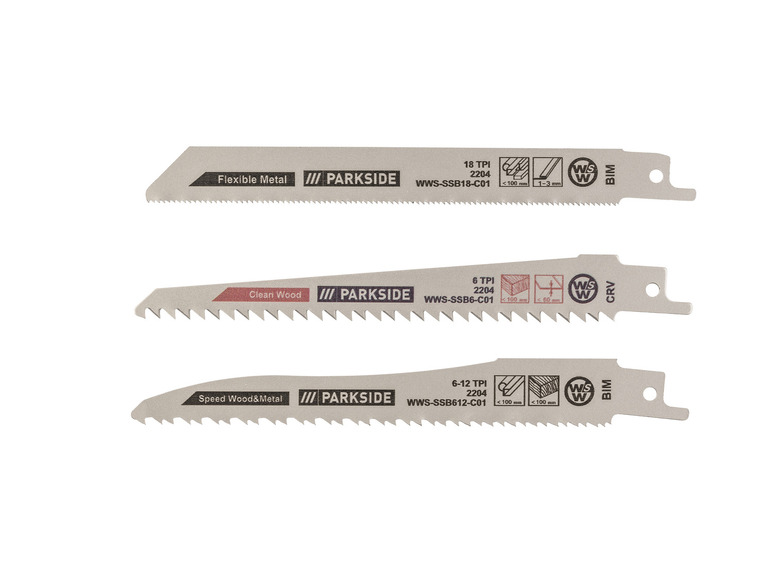 Aller en mode plein écran PARKSIDE® Lames de scie sabre, 3 pièces - Photo 2