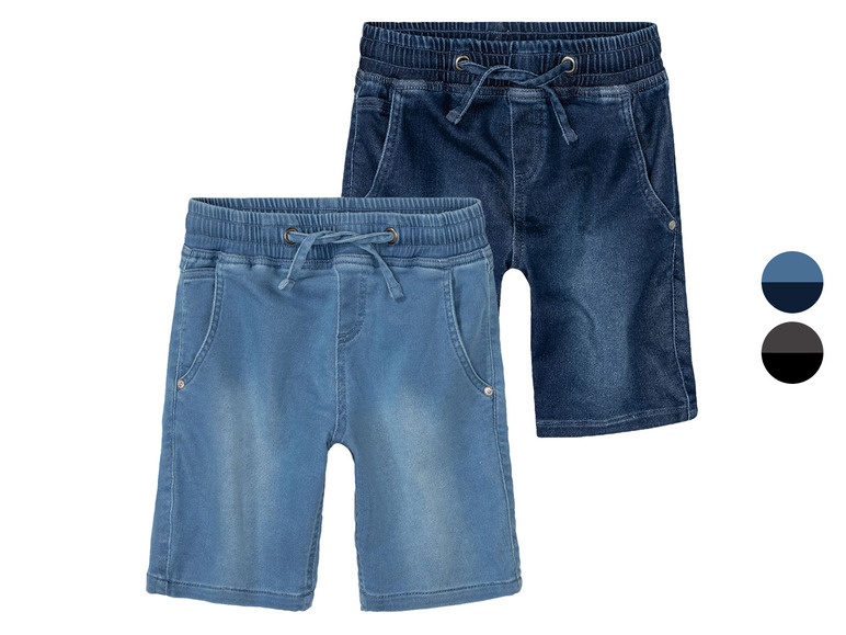 Ga naar volledige schermweergave: pepperts!® Set van 2 sweat-denim bermuda’s van een katoenmix - afbeelding 1