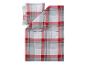 Beddengoedset met rood, grijs en wit geruit patroon