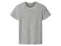 Grijs T-shirt met korte mouwen op een witte achtergrond.