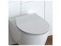 Een close-up van een witte toiletbril