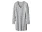 Robe argentée scintillante à col en V et manches longues