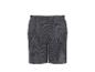 Grijze sportshorts met geometrisch patroon en elastische tailleband.