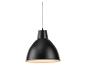 Suspension noire avec finition mate et lumière chaude