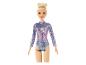 Barbie pop met een glimmende turnpak.
