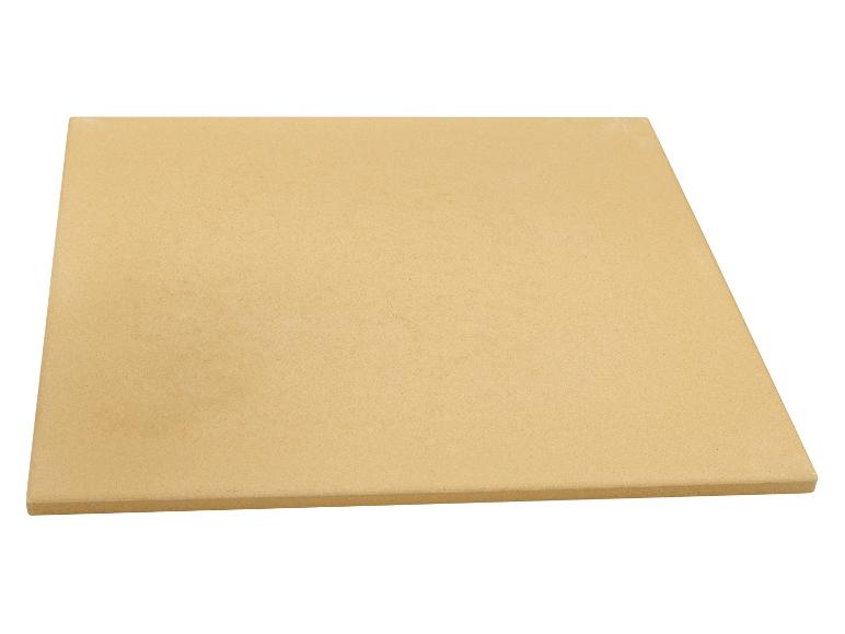 Pierre à pizza rectangulaire pour la cuisson, marron clair et texturée.