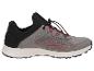Chaussures de sport grises pour hommes avec des accents rouges et des lacets noirs